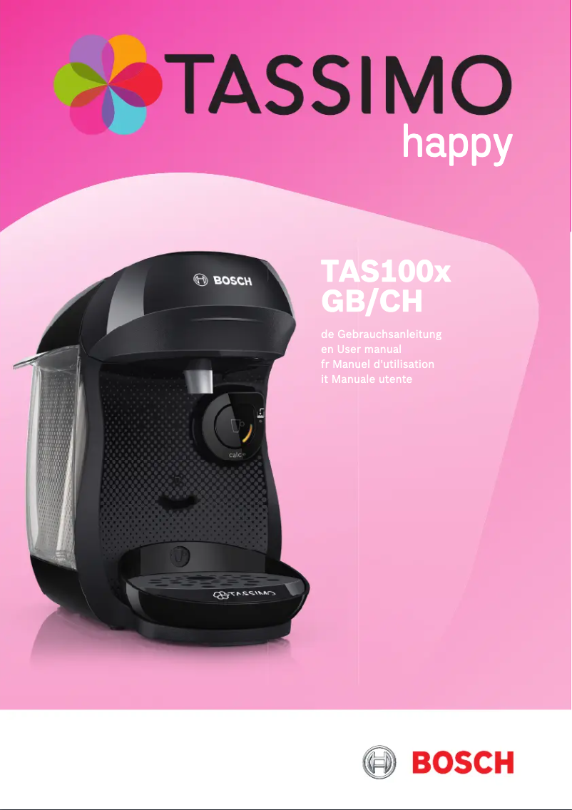 Page n°1 - Manuel utilisateur Bosch Tassimo Happy TAS1001GB