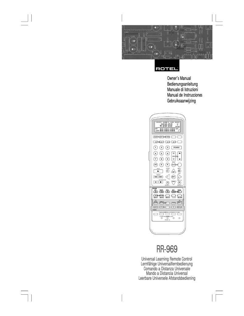 Page 1 de la notice Manuel utilisateur Rotel RR-969
