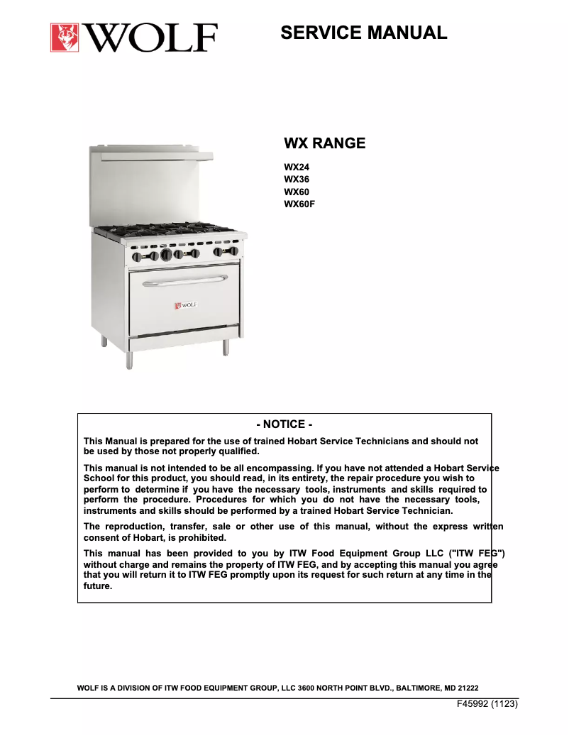 Page n°1 - Manuel utilisateur Wolf WX24-4B