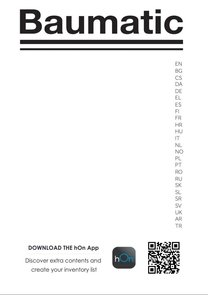 Image de la première page du manuel de l'appareil BBL3518EK