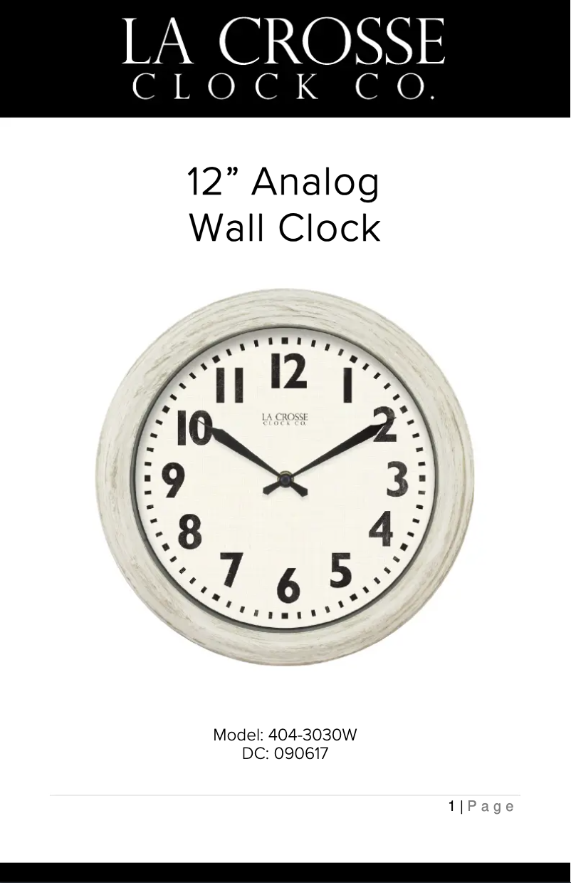 Page 1 de la notice Manuel utilisateur La Crosse Technology 404-3030W