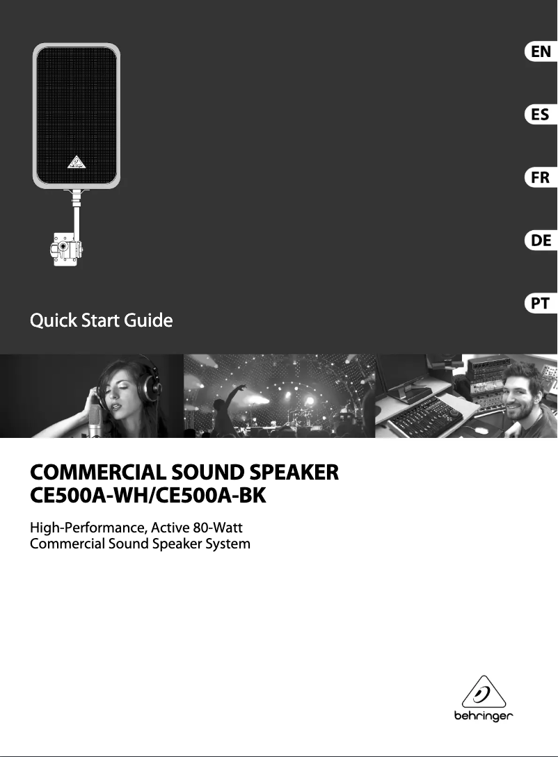 Page n°1 - Guide de démarrage rapide Behringer CE500A-WH