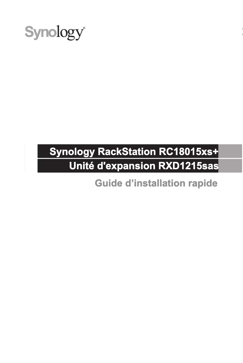 Page 1 de la notice Manuel utilisateur Synology RackStation RC18015XS+