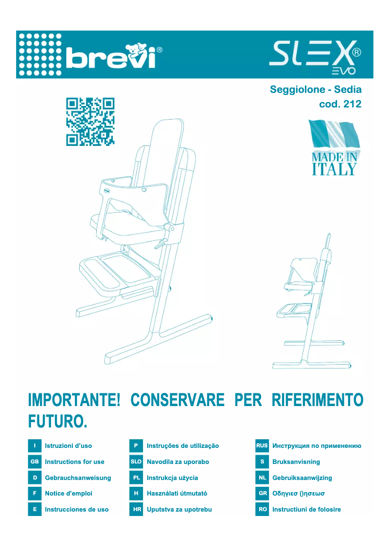 Image de la première page du manuel de l'appareil Slex Evo