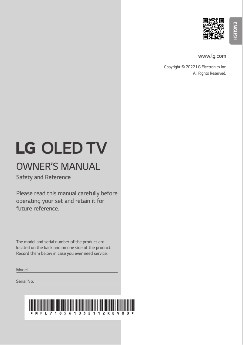 Imagen de la primera página del manual del dispositivo OLED48C21LA