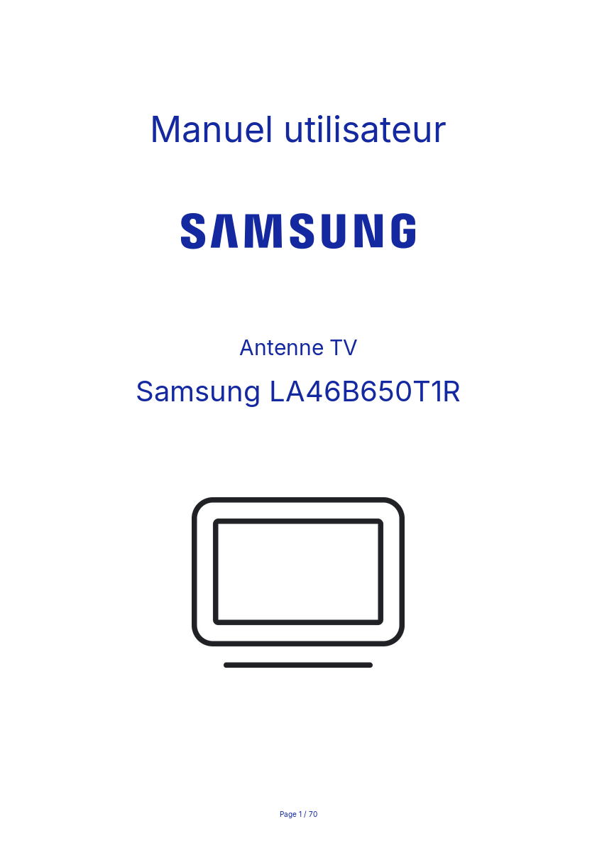 Page n°1 - Manuel utilisateur Samsung LA46B650T1R