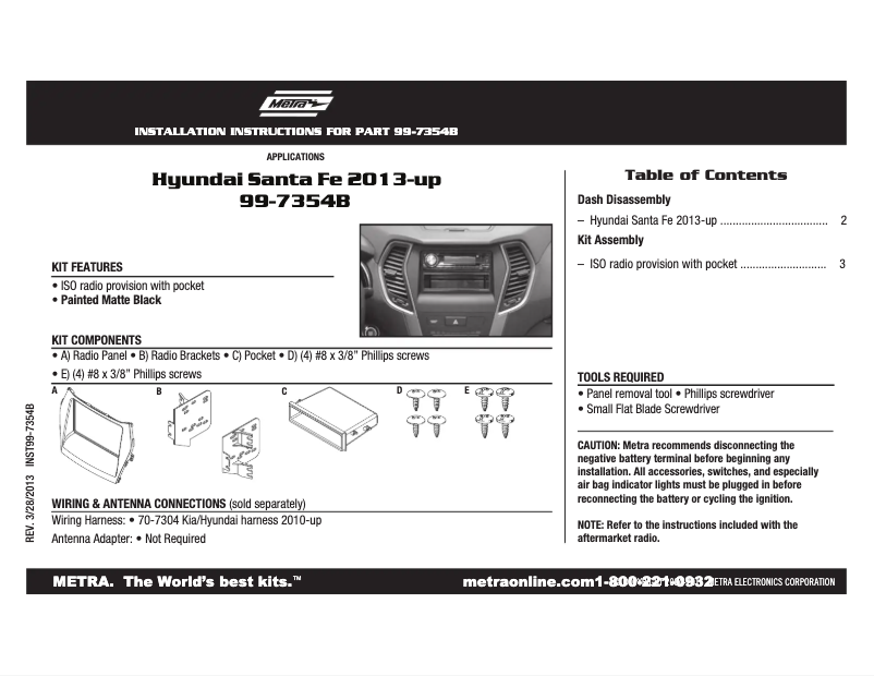 Image de la première page du manuel de l'appareil 99-7354B