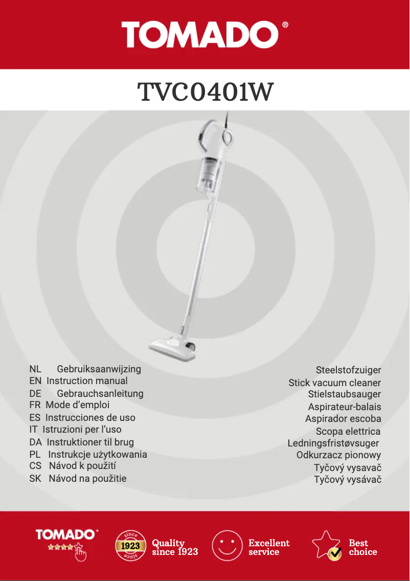 Imagen de la primera página del manual del dispositivo TVC0401W