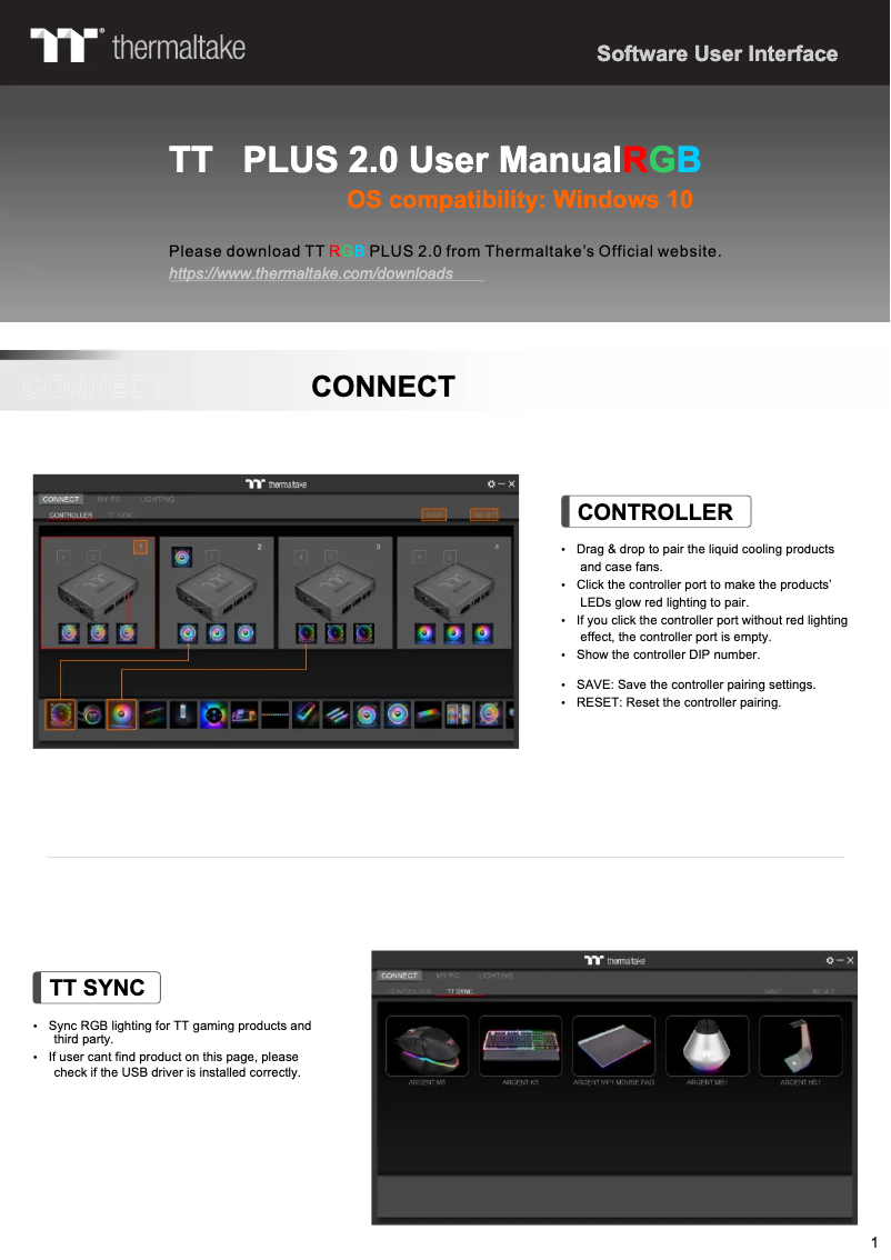 Page 1 de la notice Manuel utilisateur Thermaltake Floe RC Ultra 240
