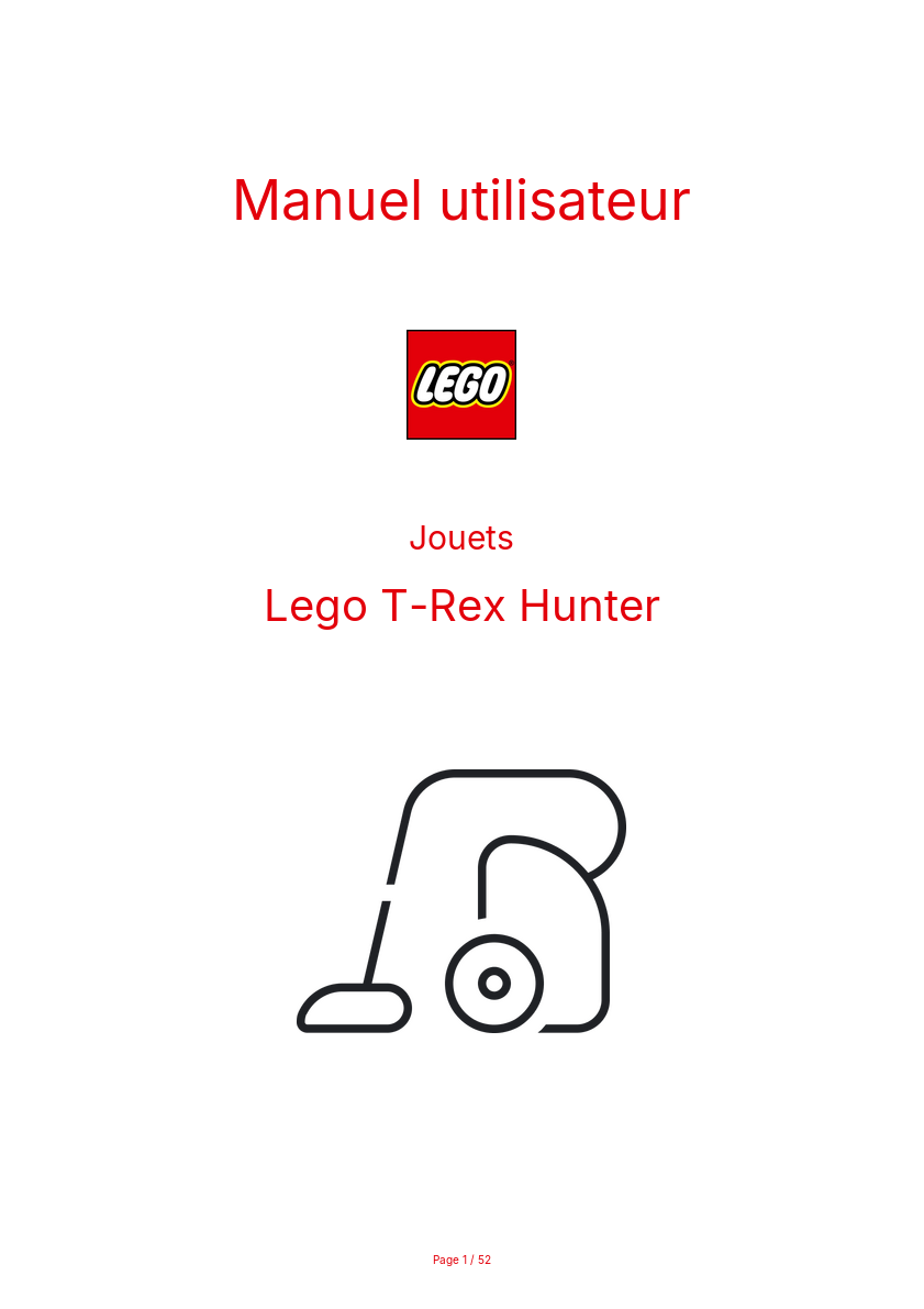 Image de la première page du manuel de l'appareil T-Rex Hunter