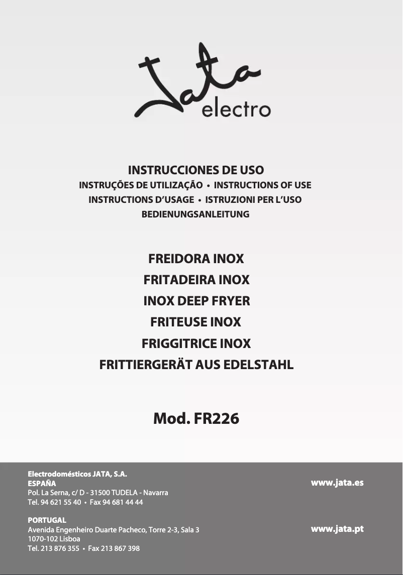 Page n°1 - Manuel utilisateur Jata FR226