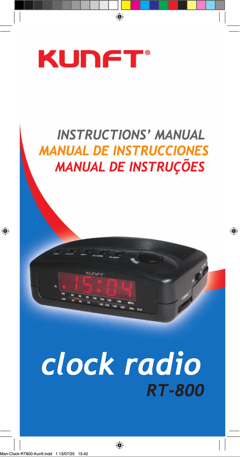 Page n°1 - Manuel utilisateur Kunft RT-800