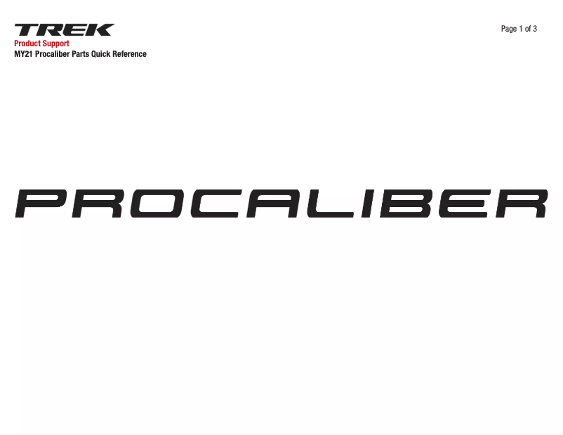 Page 1 de la notice Guide de démarrage rapide Trek Procaliber 9.7