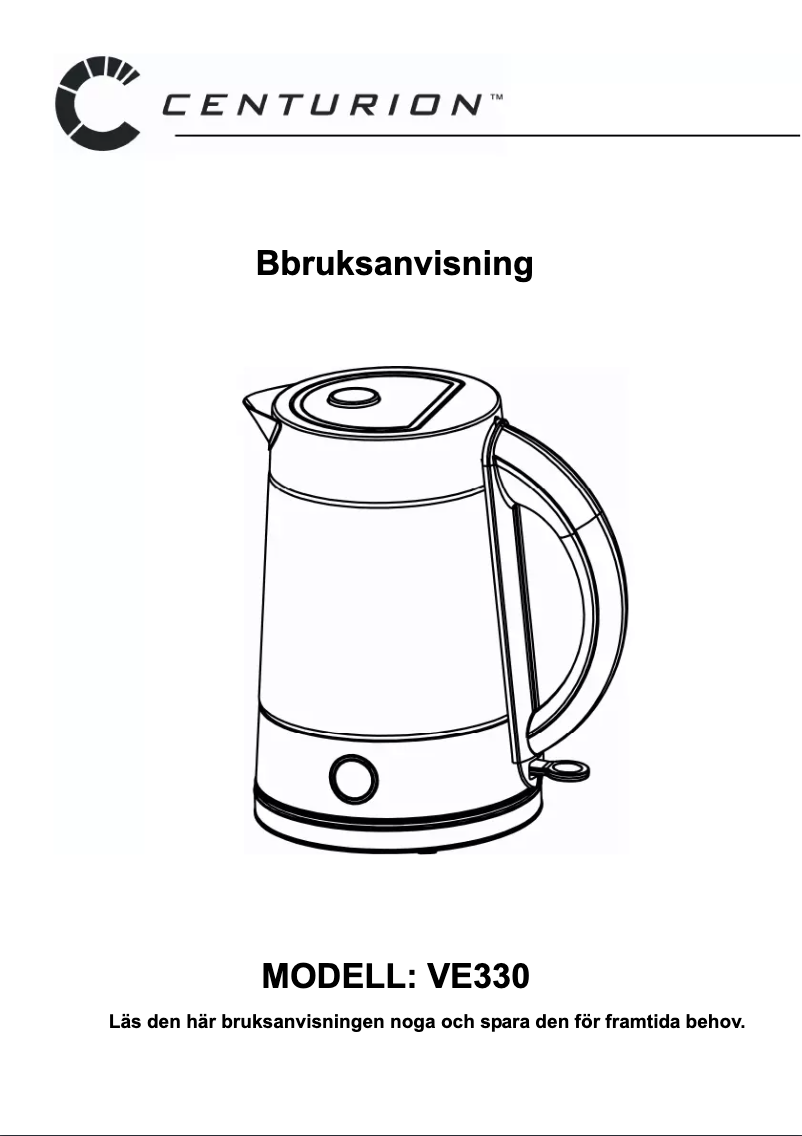 Page 1 de la notice Manuel utilisateur Centurion VE330