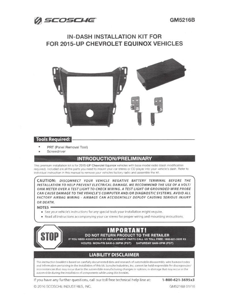 Page 1 de la notice Manuel utilisateur Scosche GM5216B