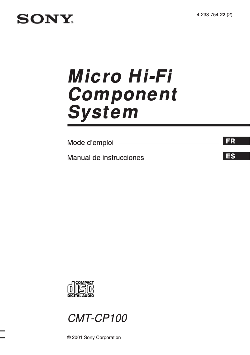 Page n°1 - Manuel utilisateur Sony CMT-CP100