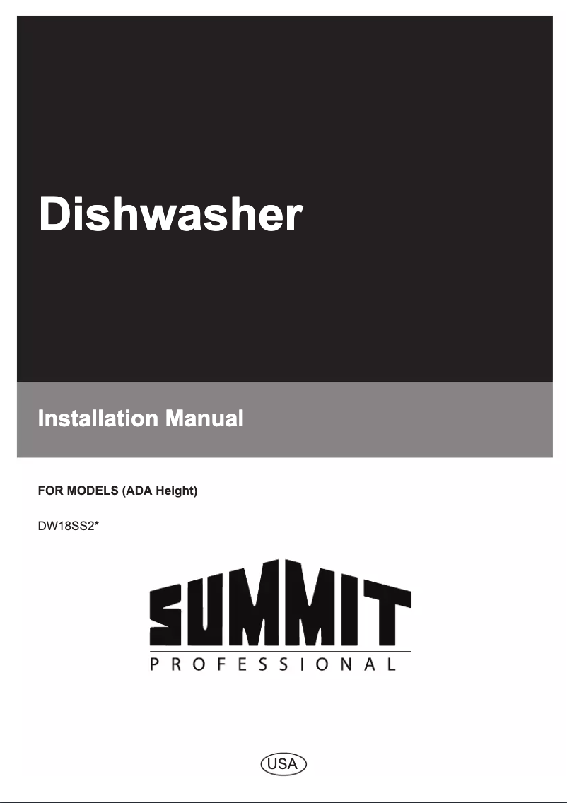 Page n°1 - Manuel utilisateur Summit DW182