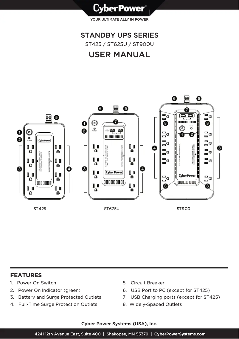 Imagen de la primera página del manual del dispositivo ST625U