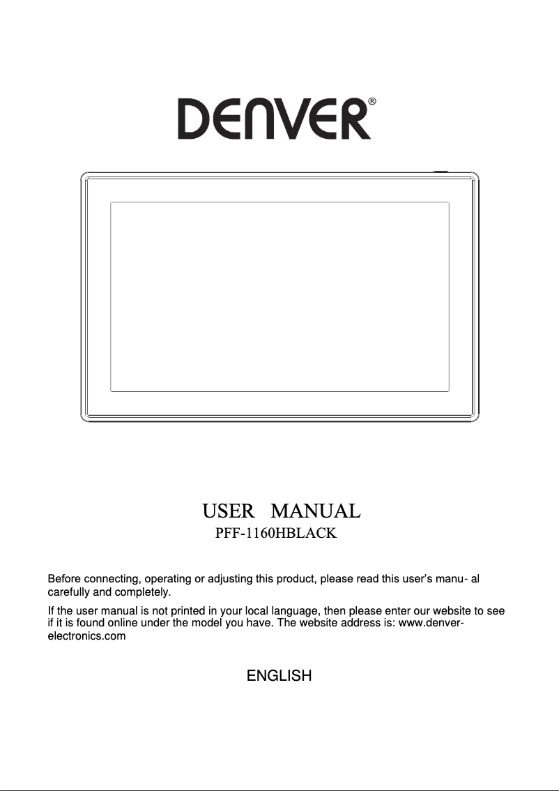 Page 1 de la notice Manuel utilisateur Denver Frameo PFF-1160H