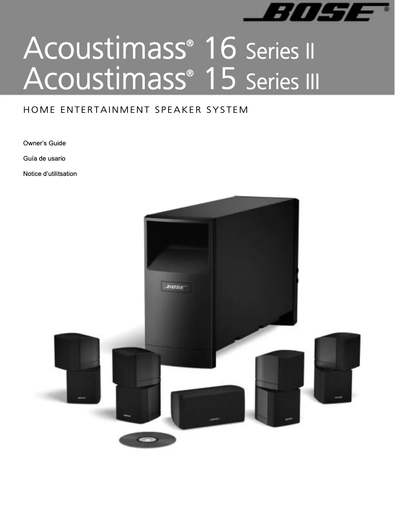 Page n°1 - Manuel utilisateur Bose Acoustimass 16 II