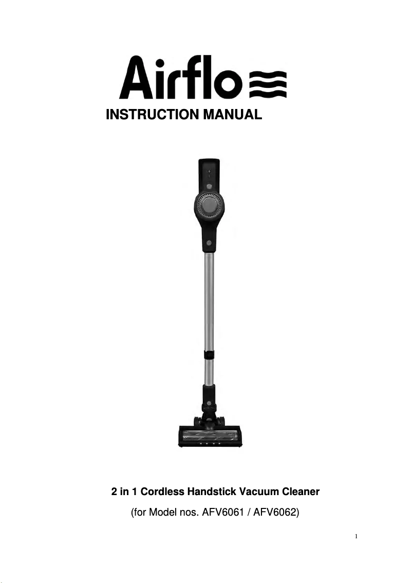Image de la première page du manuel de l'appareil AFV6062