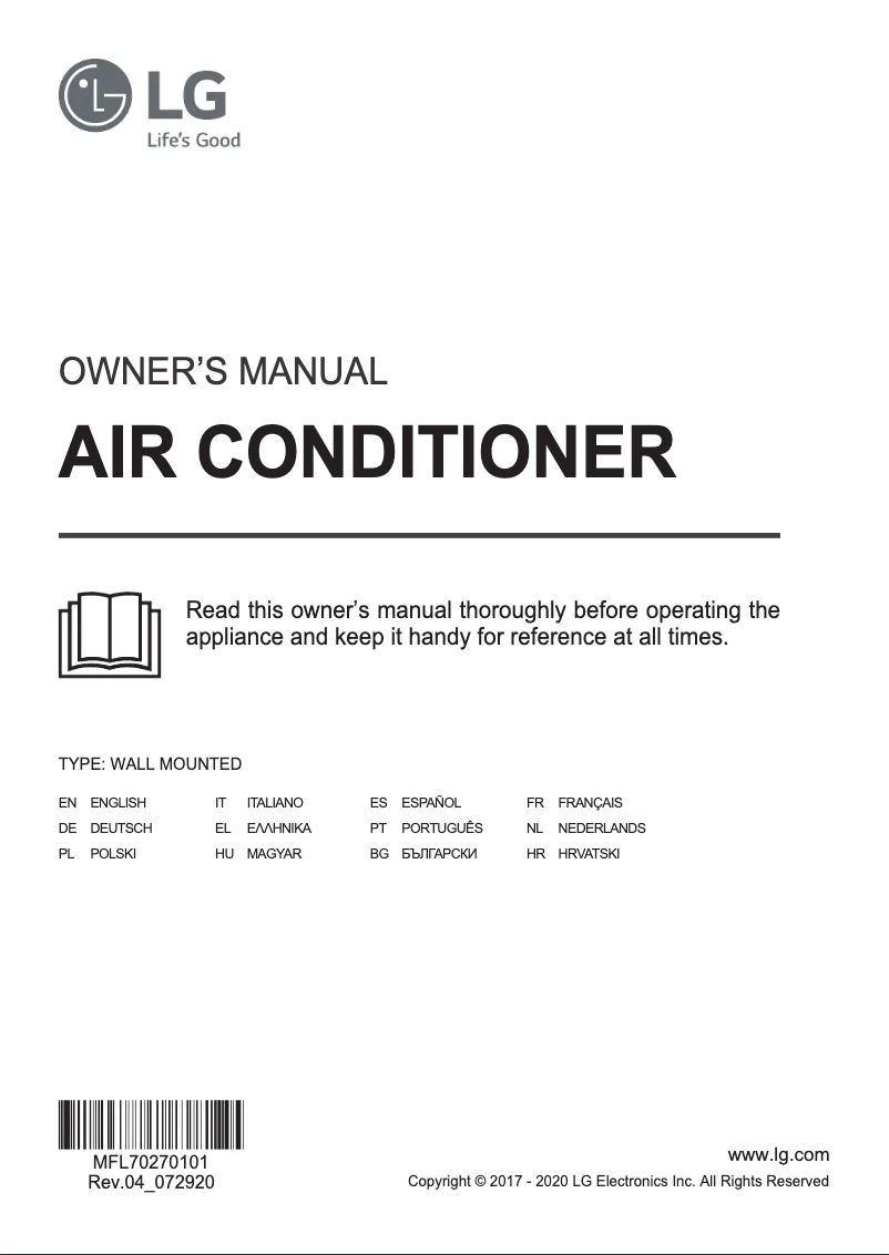 Page 1 de la notice Manuel utilisateur LG H09AP