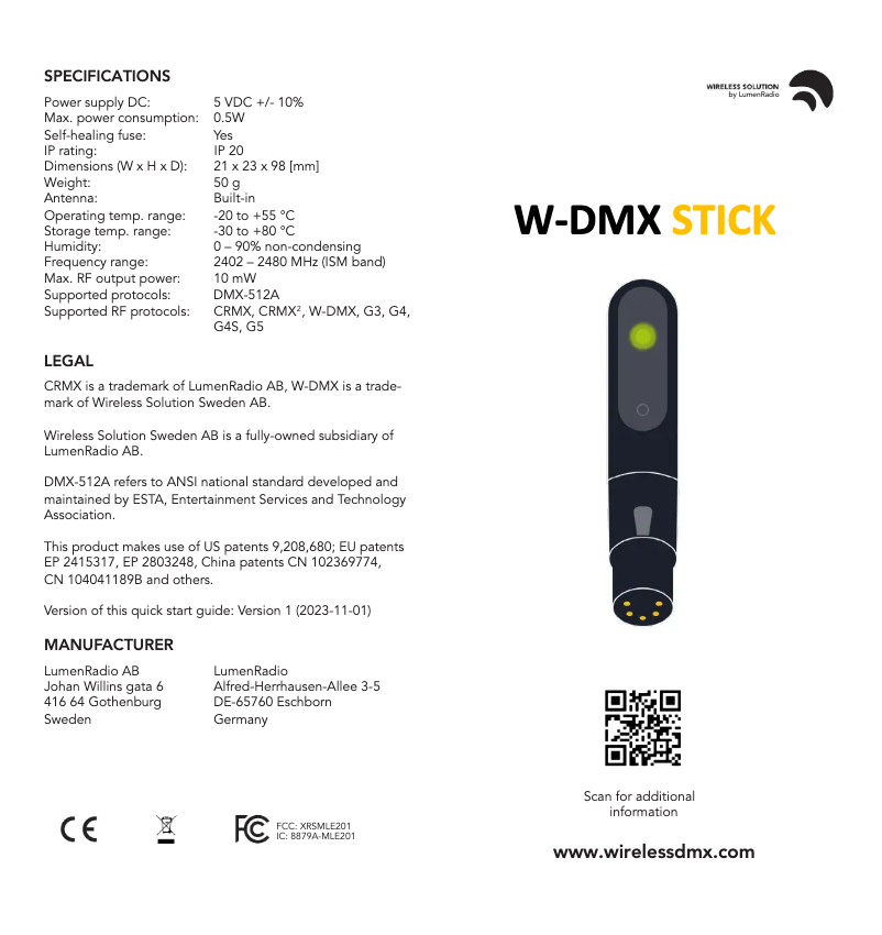 Página 1 del manual Guía de inicio rápido Wireless Solution Stick