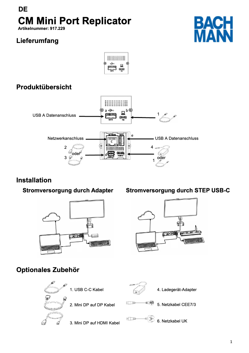 Page n°1 - Manuel utilisateur Bachmann 917.229