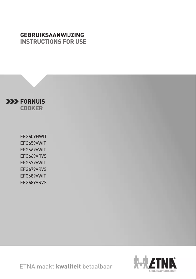 Image de la première page du manuel de l'appareil EFG689VWIT