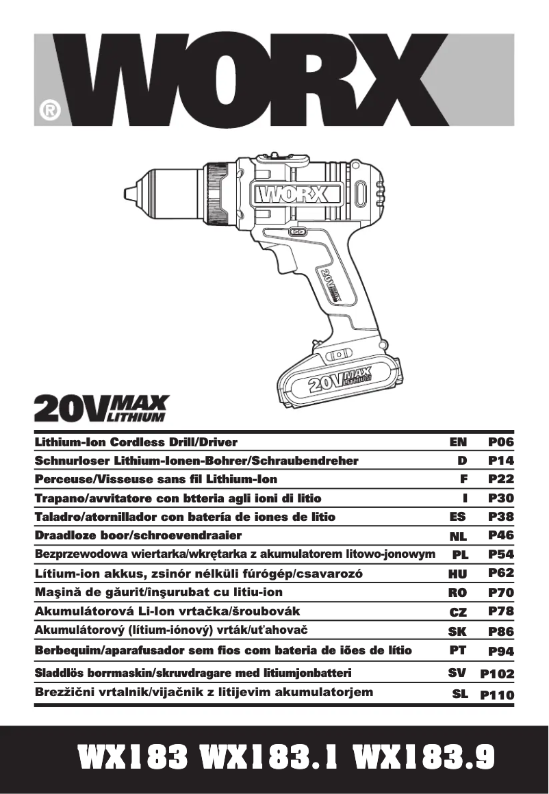 Page n°1 - Manuel utilisateur Worx WX183.1