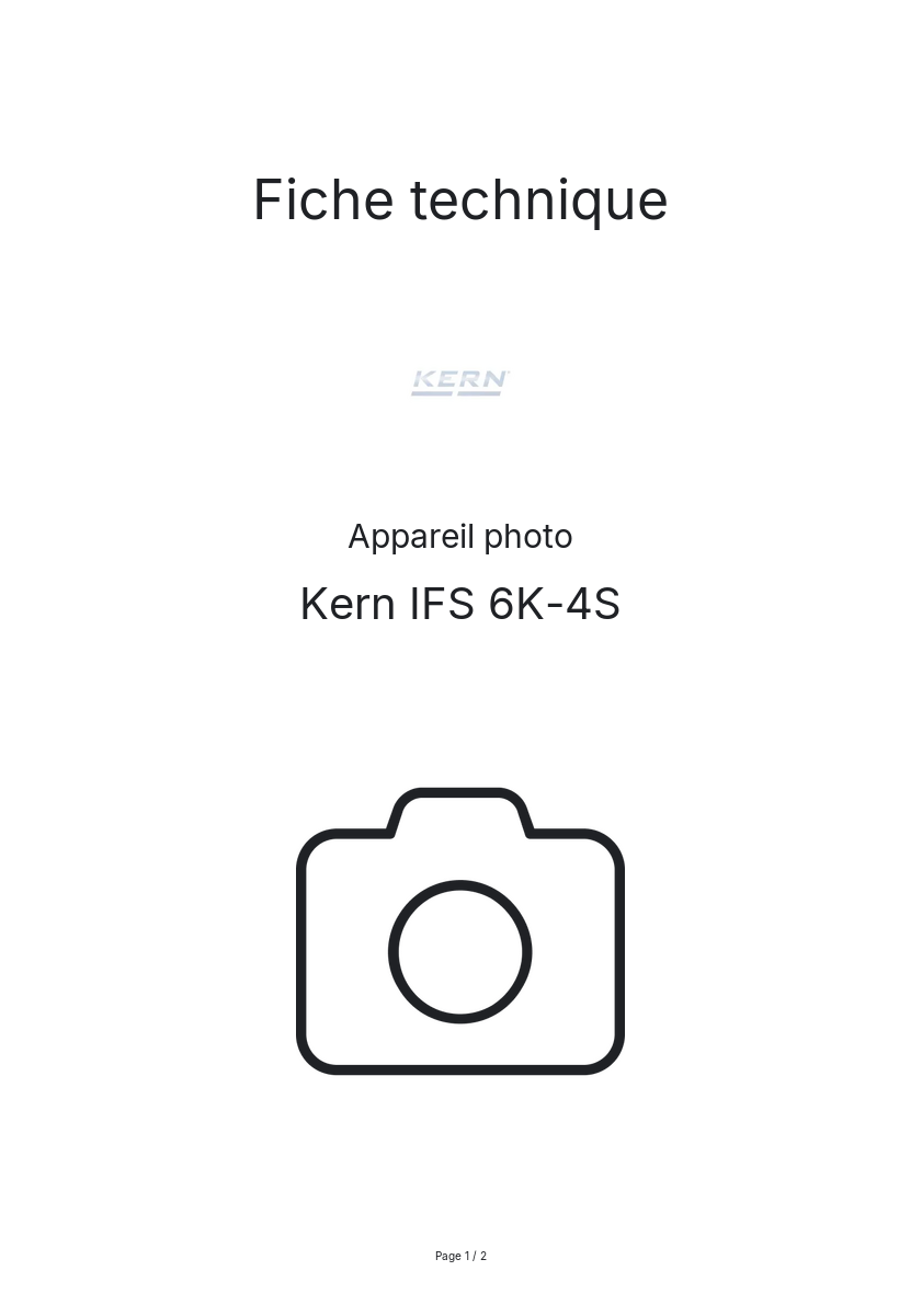 Page n°1 - Fiche technique Kern IFS 6K-4S