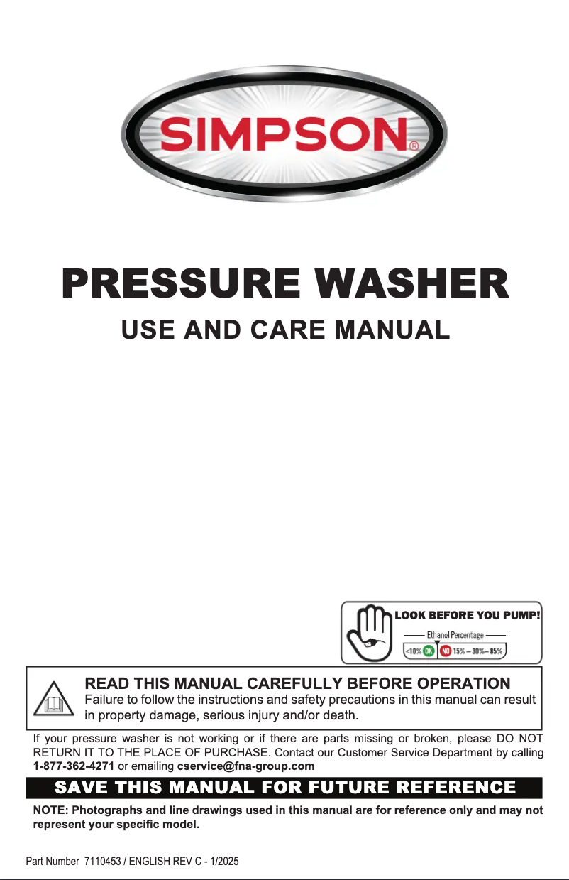 Page 1 de la notice Manuel utilisateur Simpson CM61227-S