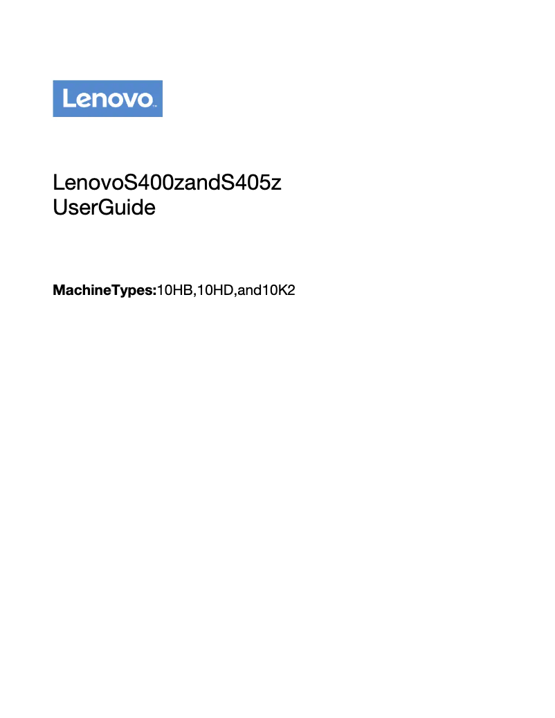 Página 1 del manual Manual de usuario Lenovo S400z