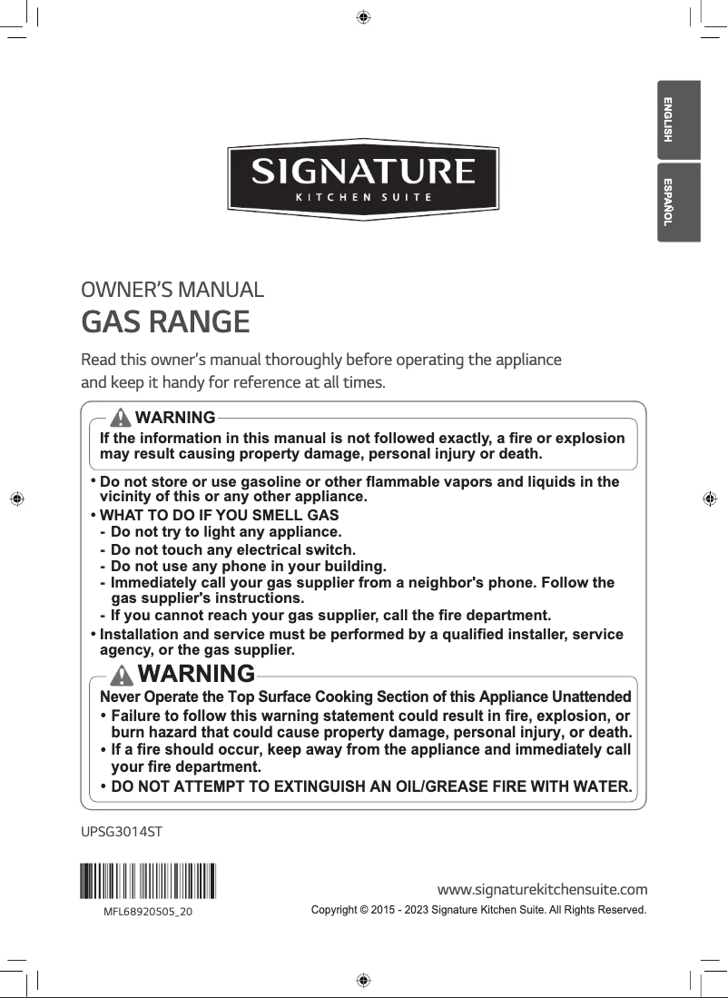 Page n°1 - Manuel utilisateur Signature UPSG3014ST
