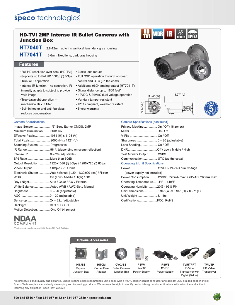 Imagen de la primera página del manual del dispositivo HT7041T