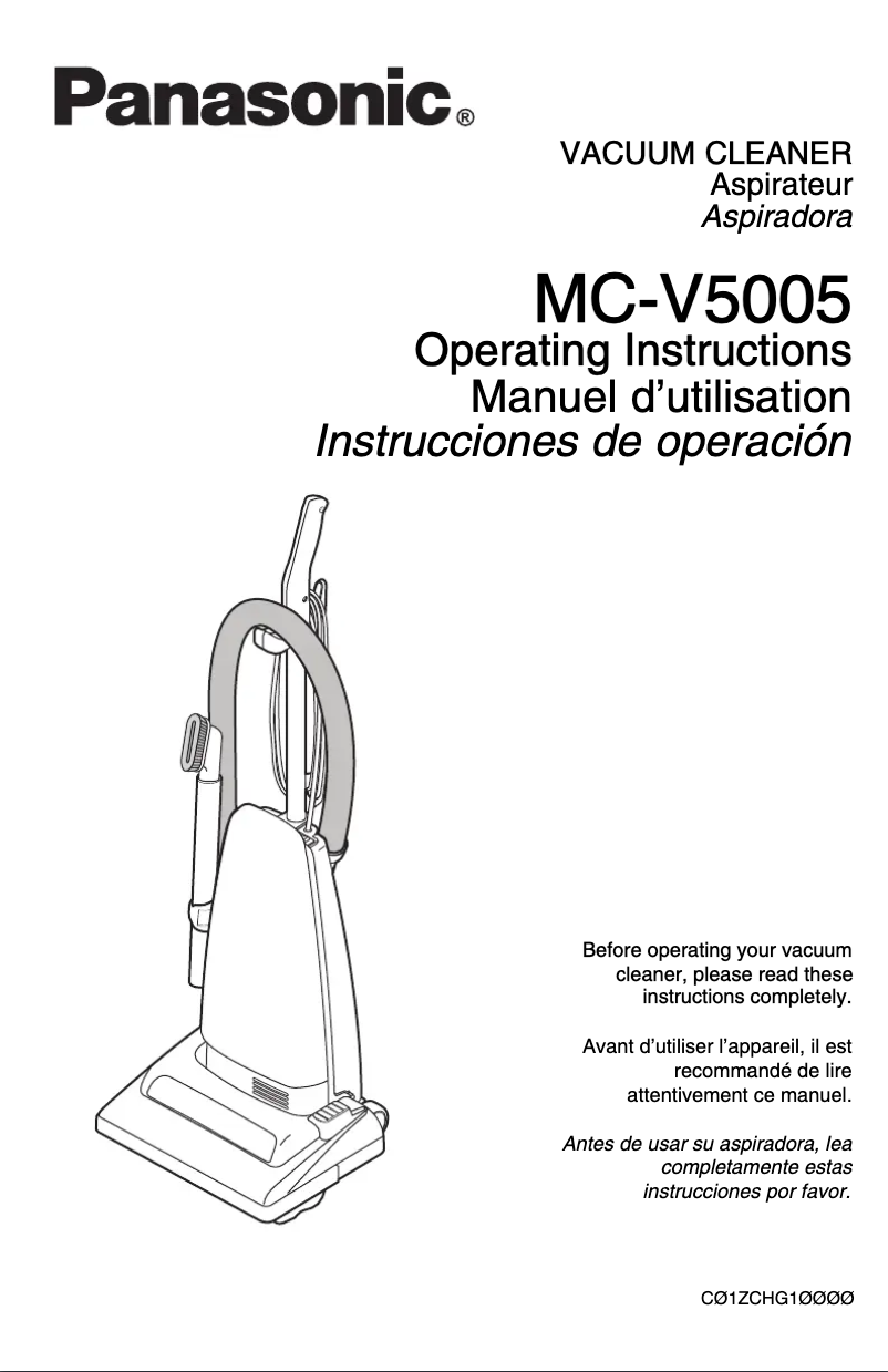 Page 1 de la notice Manuel utilisateur Panasonic MC-V5005