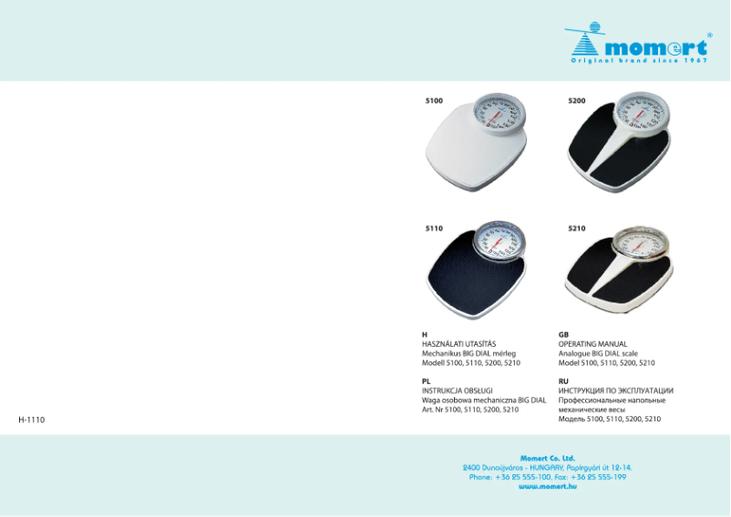 Page n°1 - Manuel utilisateur Momert 5200