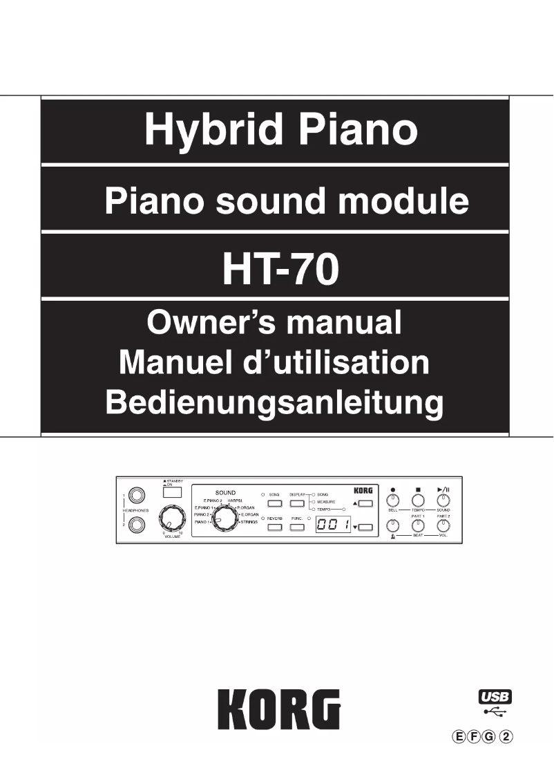 Page n°1 - Manuel utilisateur Korg KHP-5000