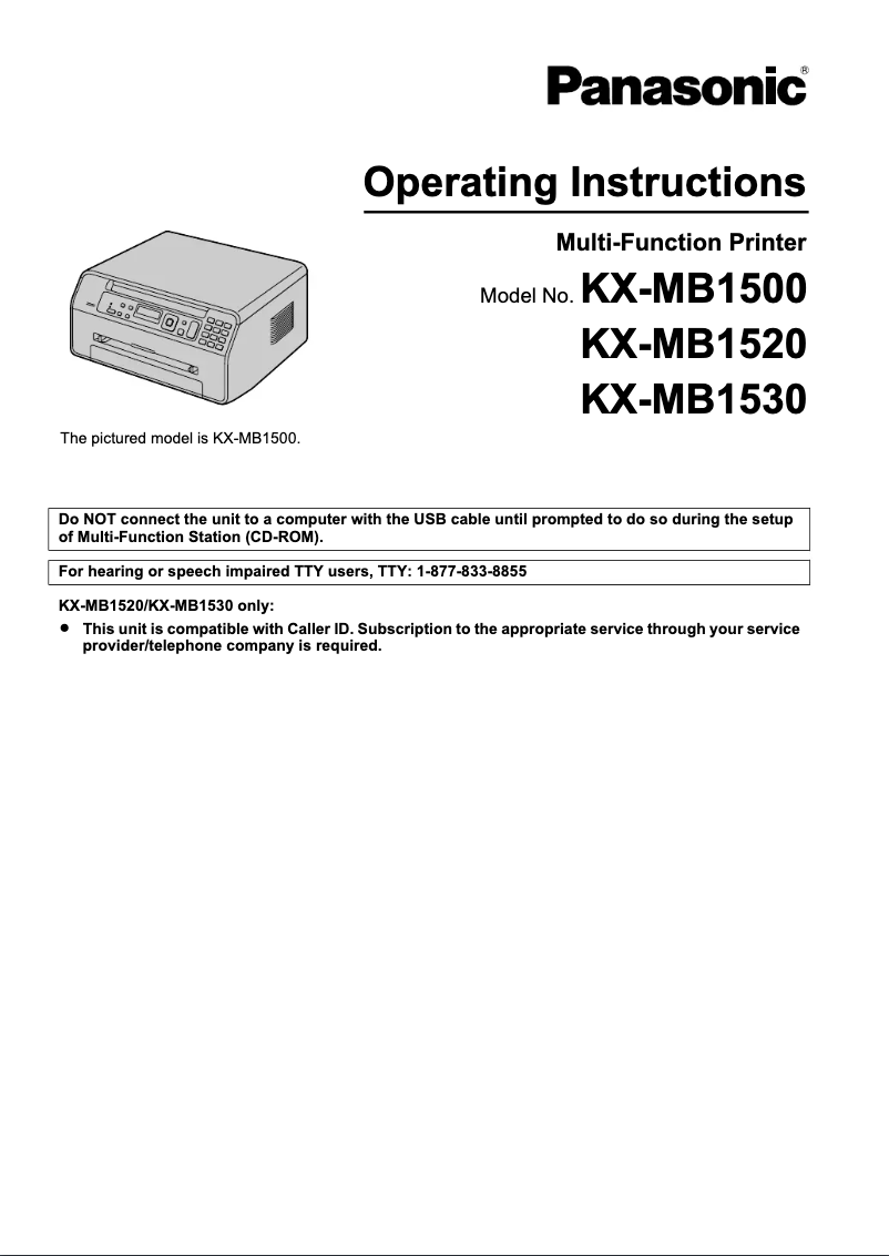 Página 1 del manual Manual de usuario Panasonic KX-MB1500