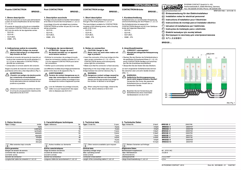 Página 1 del manual Manual de usuario Phoenix Contact BRIDGE-2