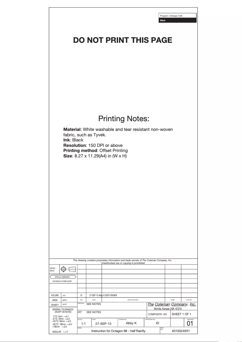 Image de la première page du manuel de l'appareil Octagon 98