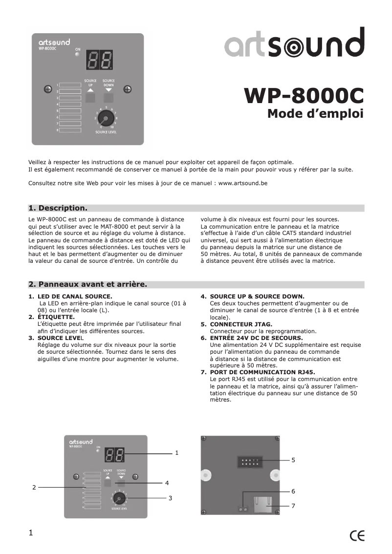 Image de la première page du manuel de l'appareil WP-8000C