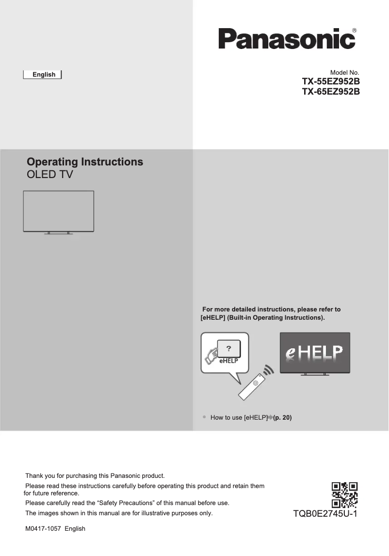 Página 1 del manual Guía de inicio rápido Panasonic TX-65EZ952B