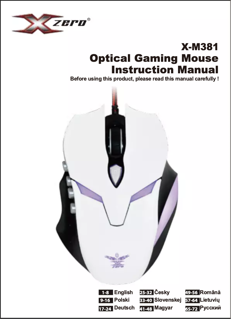 Page 1 de la notice Manuel utilisateur Vakoss X-ZERO