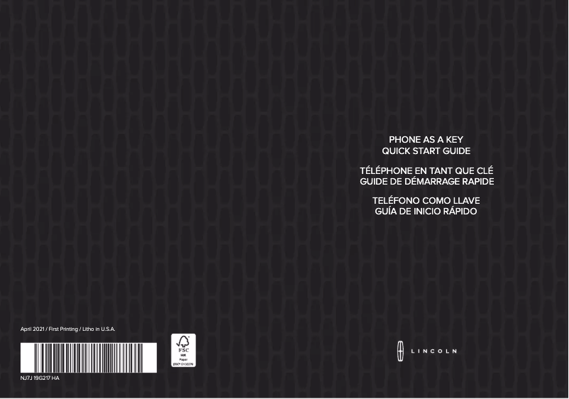 Page n°1 - Guide de démarrage rapide Lincoln Corsair (2022)