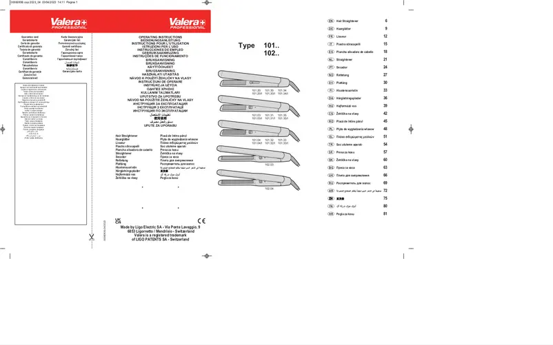 Image de la première page du manuel de l'appareil Swiss'X Thermofit 101.03