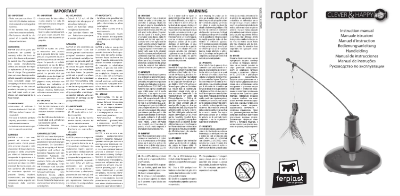 Page 1 de la notice Manuel utilisateur Ferplast Raptor