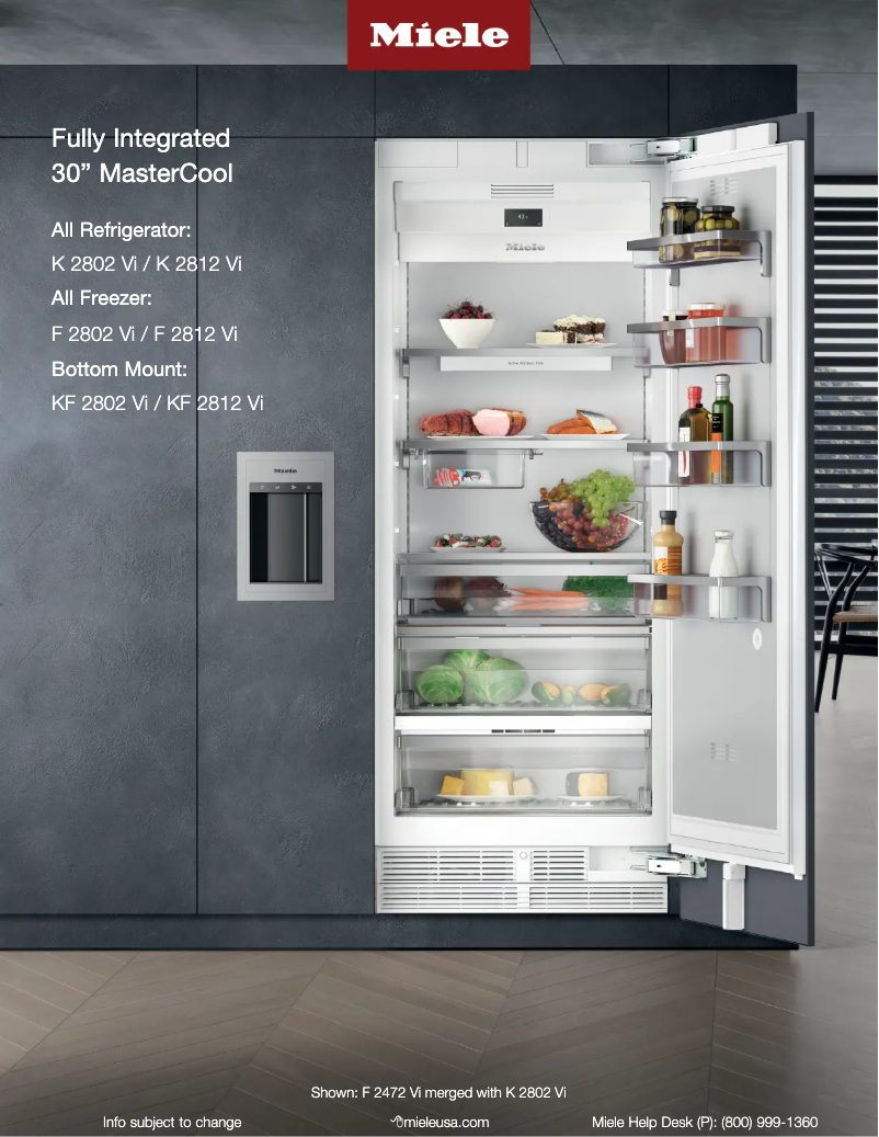 Page 1 de la notice Fiche technique Miele KF 2812 VI