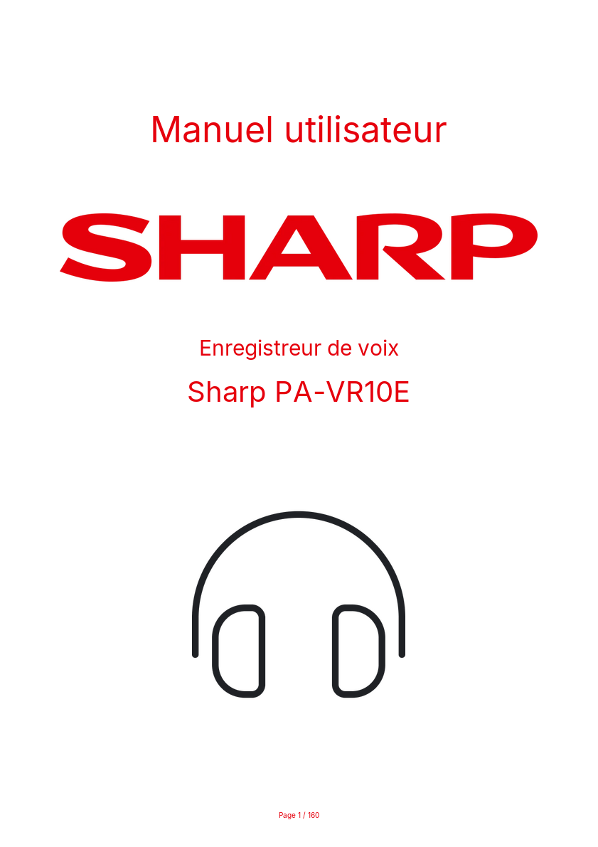 Image de la première page du manuel de l'appareil PA-VR10E