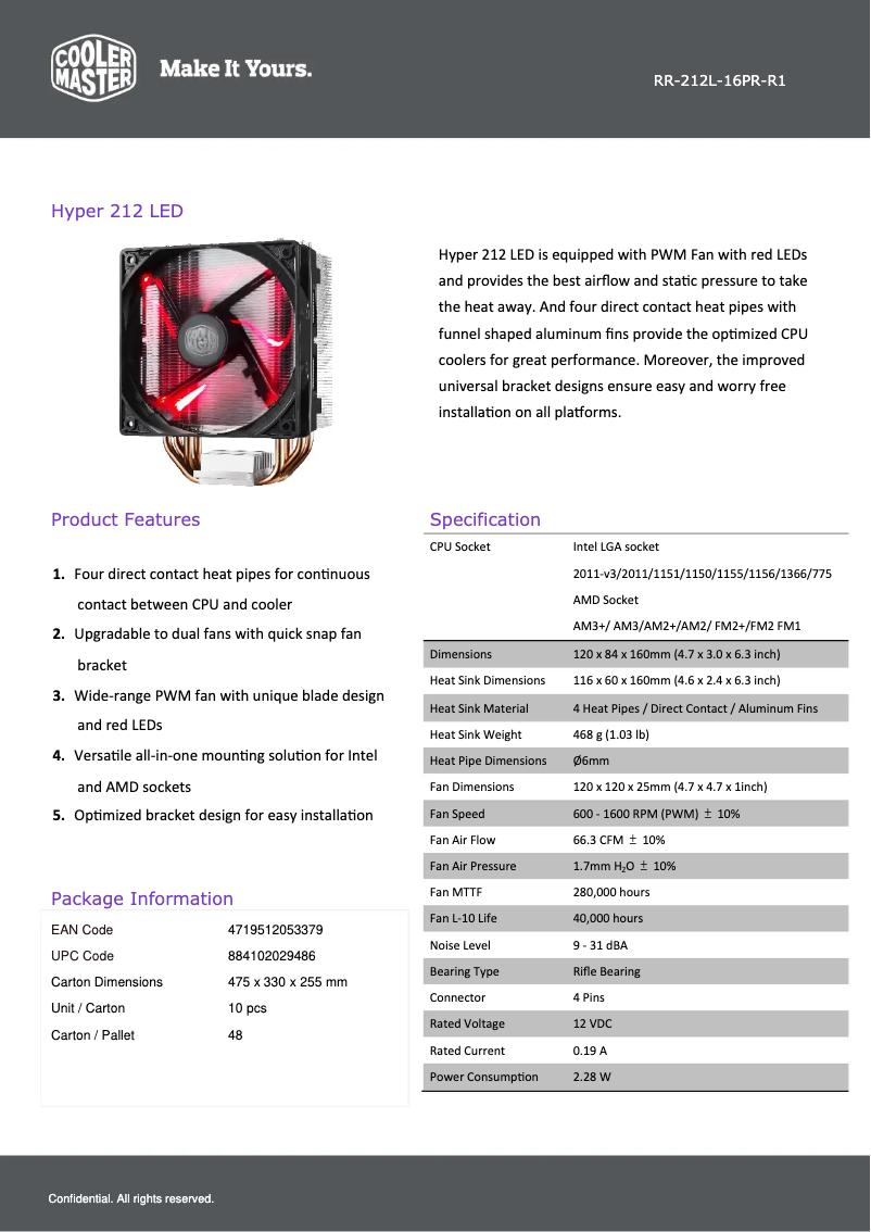 Image de la première page du manuel de l'appareil Hyper 212 LED